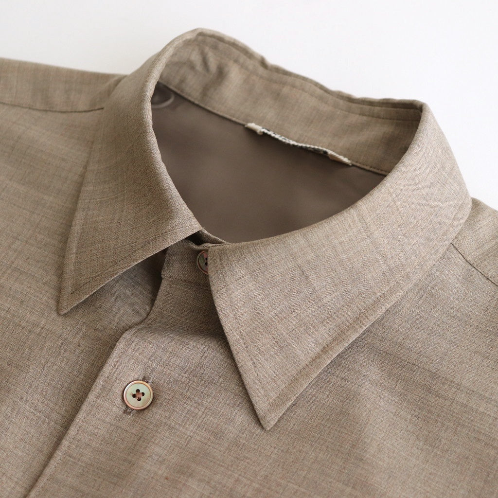 SUPER FINE TROPICAL WOOL SHIRT #TOP LIGHT BROWN [A25SS01WT]