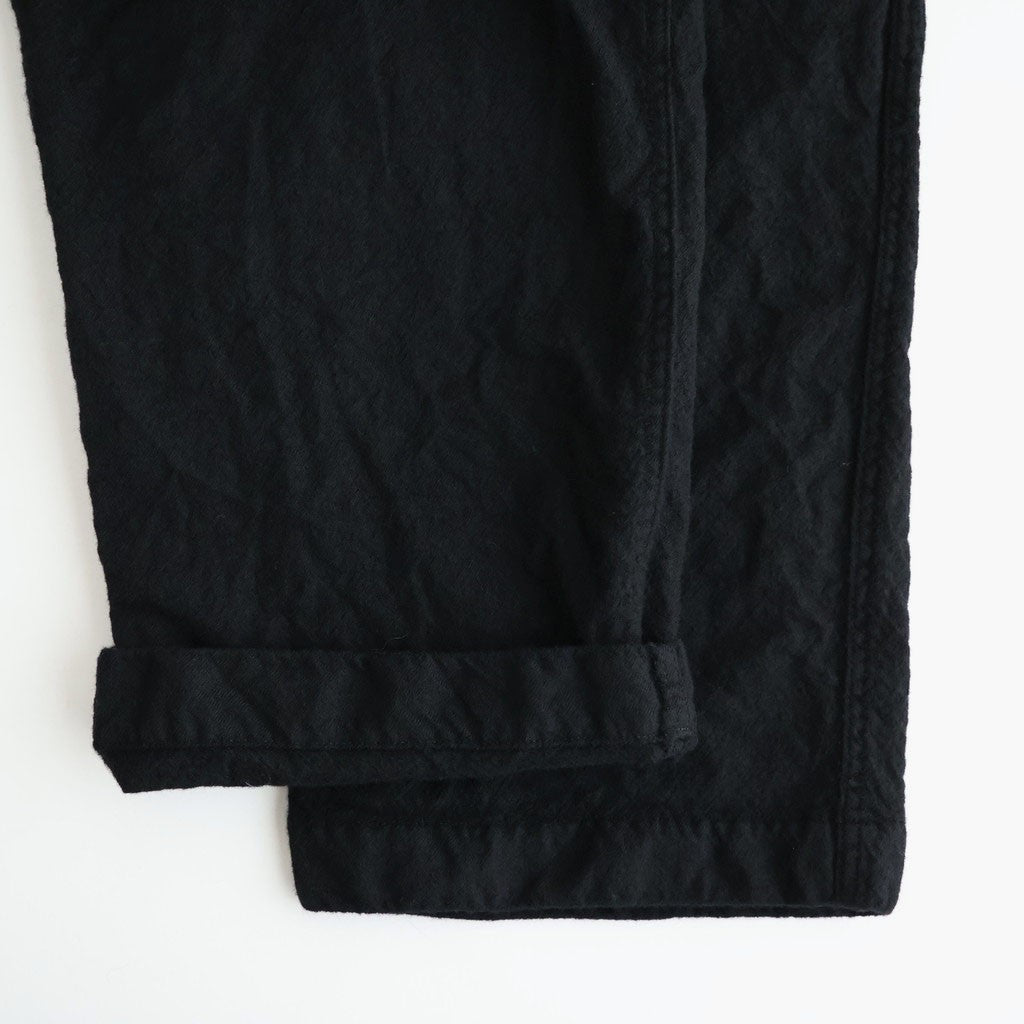 ウールサージ 製品縮絨 イージーパンツ #BLACK [HR-P020-051]