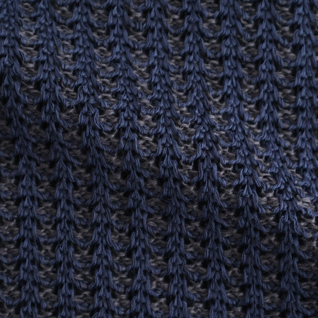 MESH KNIT SKIPPER POLO SHIRT #NAVY [YK26SS01298S]