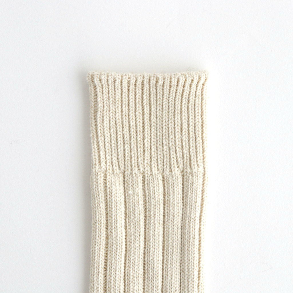 ORGANIC COTTON WIDE RIB SOCKS #ECRU [R1664-SS26]