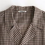 AIRY LIGHT COTTON CHECK P/O SHIRT #BROWN GINGHAM CHECK [A25SS02GC]