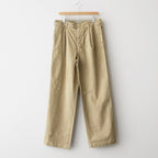GARMENT-DYED FINX LIGHT CHINO ONE-TUCK WIDE PANTS #BEIGE [A26SP02LF]