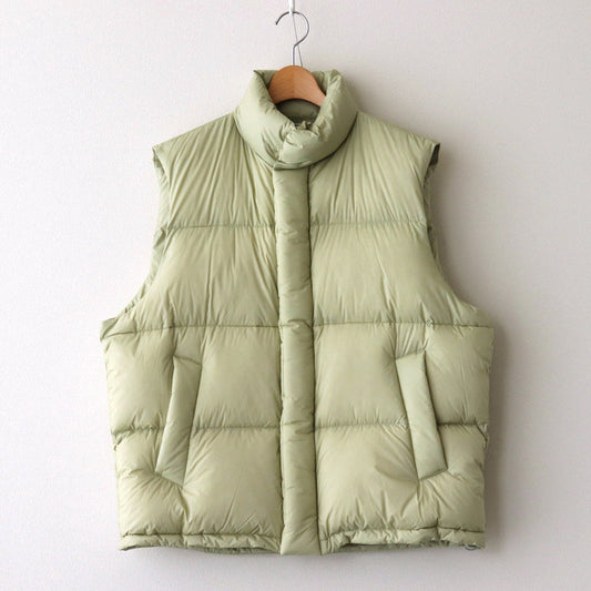 SUPER LIGHT NYLON RIPSTOP DOWN VEST #LIGHT KHAKI [A24AV03NL]