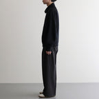 WOOL TROPICAL 3PLEATED WIDE-LEG TROUSERS #CARBON BLACK [YK25SS0898P]