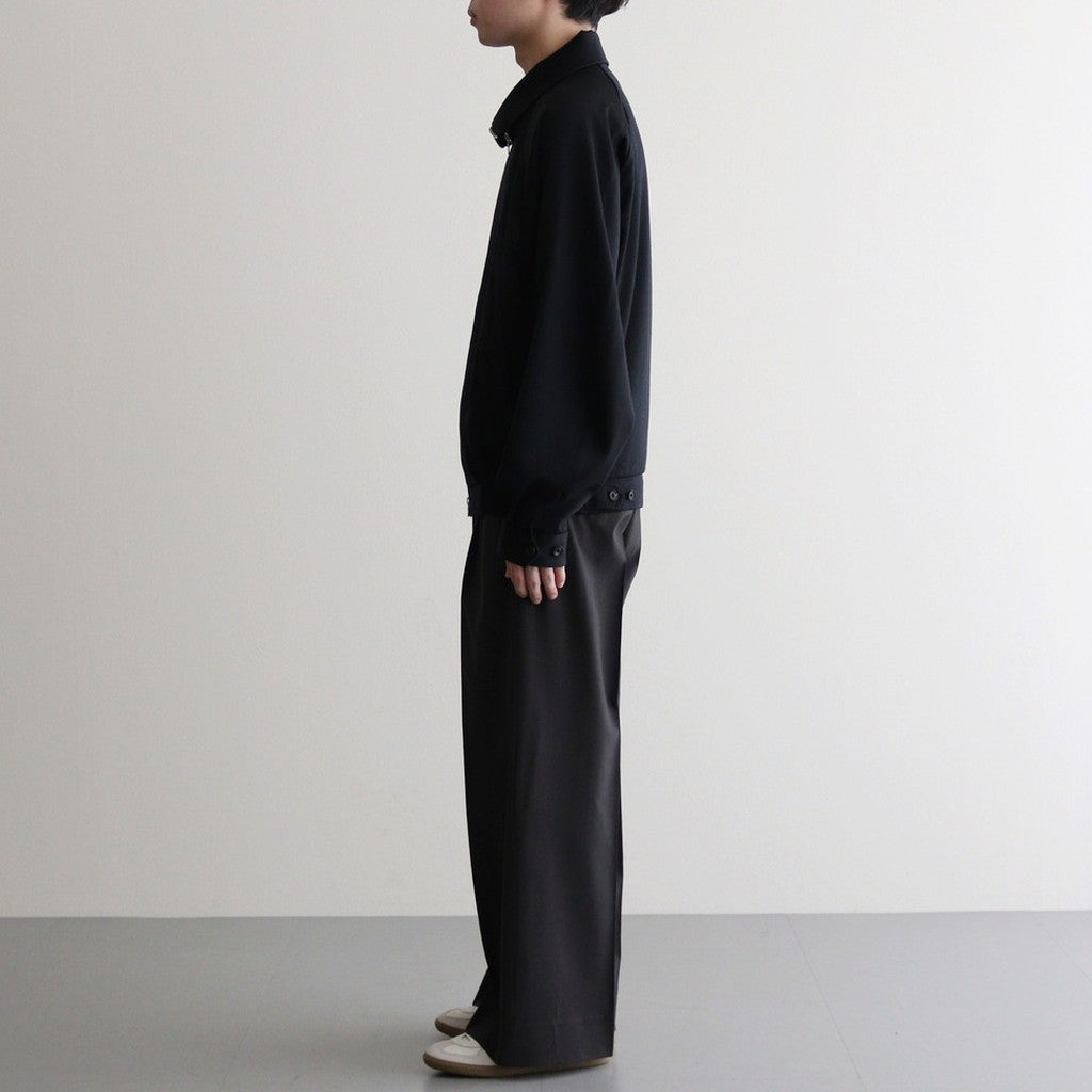 WOOL TROPICAL 3PLEATED WIDE-LEG TROUSERS #CARBON BLACK [YK25SS0898P]