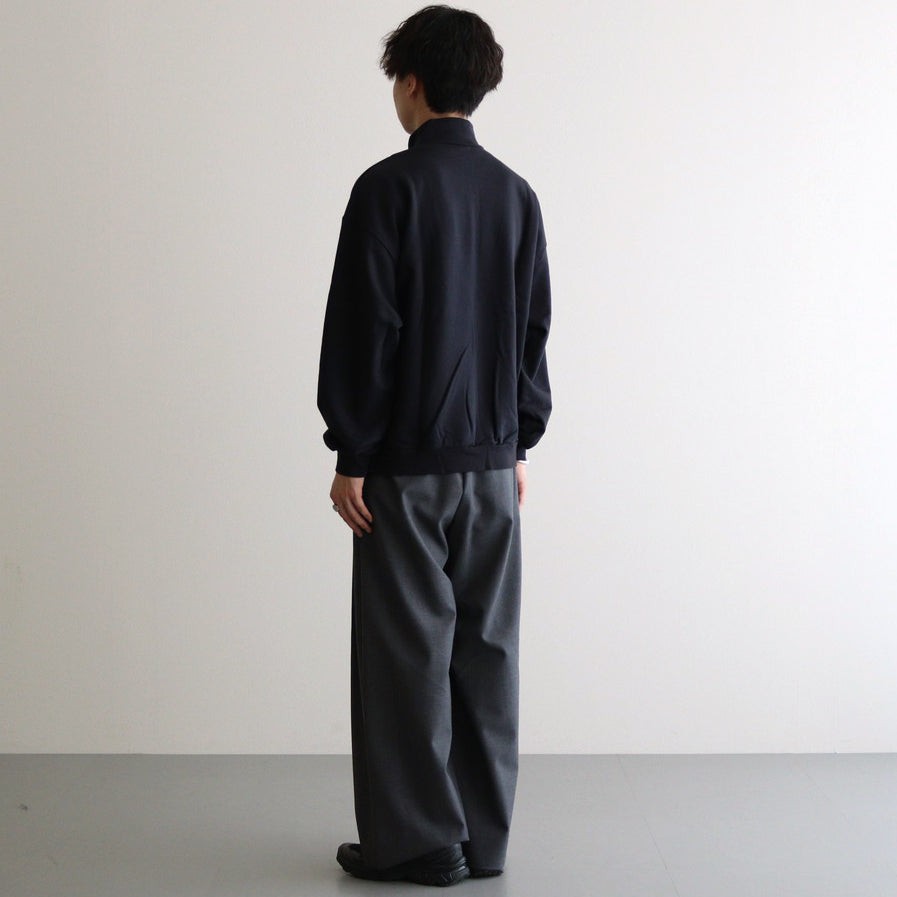 ELASTIC HIGH GAUGE SWEAT HALF ZIP P/O #INK BLACK [A26SP01NU]