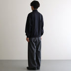 ELASTIC HIGH GAUGE SWEAT HALF ZIP P/O #INK BLACK [A26SP01NU]