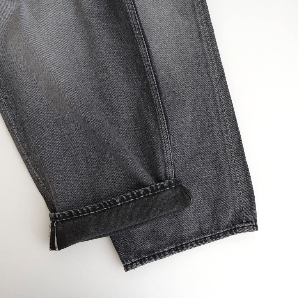 Selvage Denim Two Tuck Pants #BLACK_LIGHT FADE [GU261-40061LB]