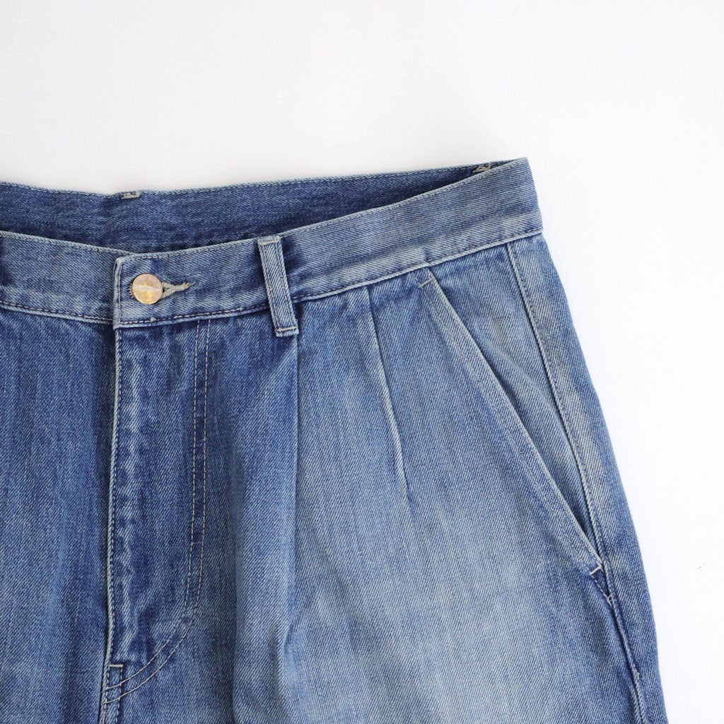 Selvage Denim Two Tuck Pants #INDIGO_LIGHT FADE [GU261-40061LB]