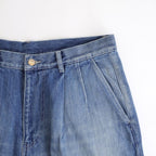 Selvage Denim Two Tuck Pants #INDIGO_LIGHT FADE [GU261-40061LB]