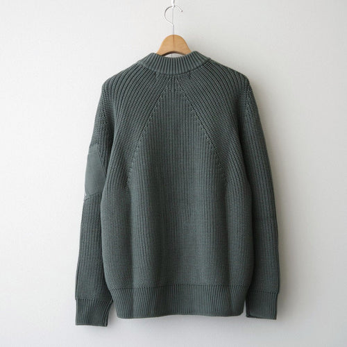 BATONER ウール梳毛片畔 ジップカーディガン #KHAKI [HR-N003-051]
