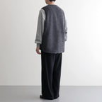 FLANNEL CHECK REVERSIBLE VEST #BLACK [FSC253-30128]