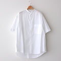 BROAD S/S OVERSIZED BAND COLLAR SHIRT #WHITE [GM231-50083B]