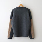 Suede Leather Elbow Patch Sweater #TOP GRAY [YK25FW01108S]