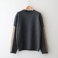 Suede Leather Elbow Patch Sweater #TOP GRAY [YK25FW01108S]
