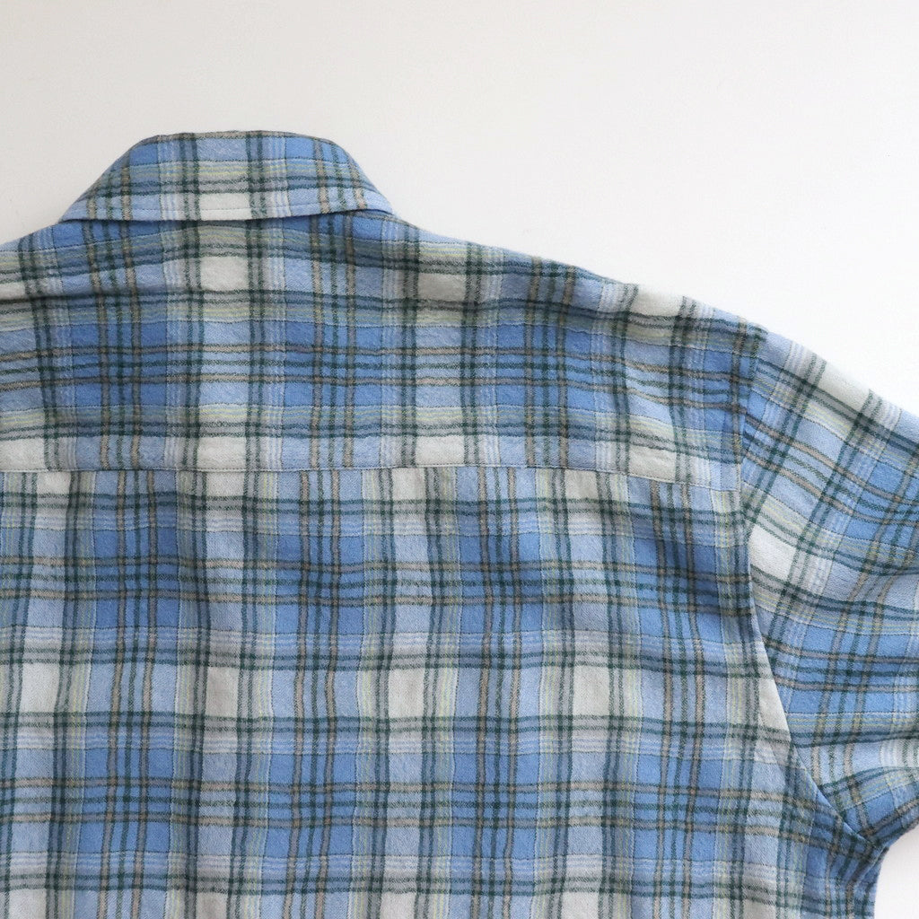 AIRY WOOL CHECK SHIRT #BLUE CHECK [A24AS02WN]