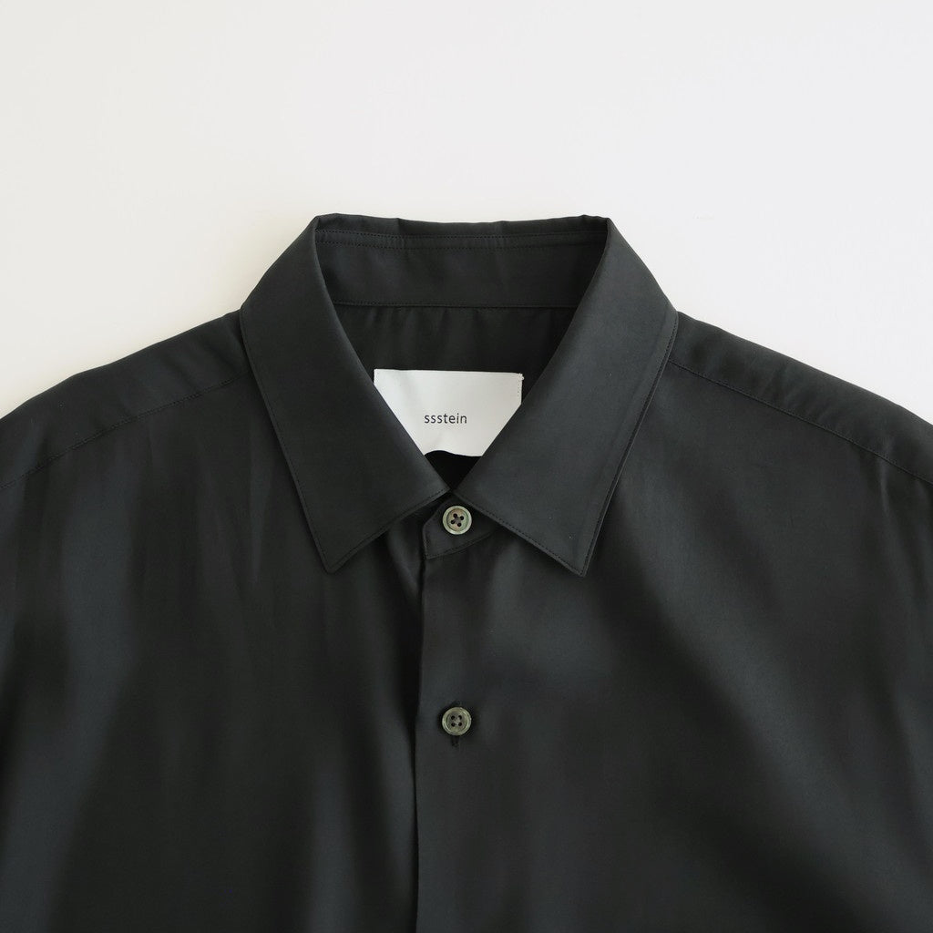 CUPRO TWILL OVERSIZED LS SHIRT #BLACK [ST.1459]