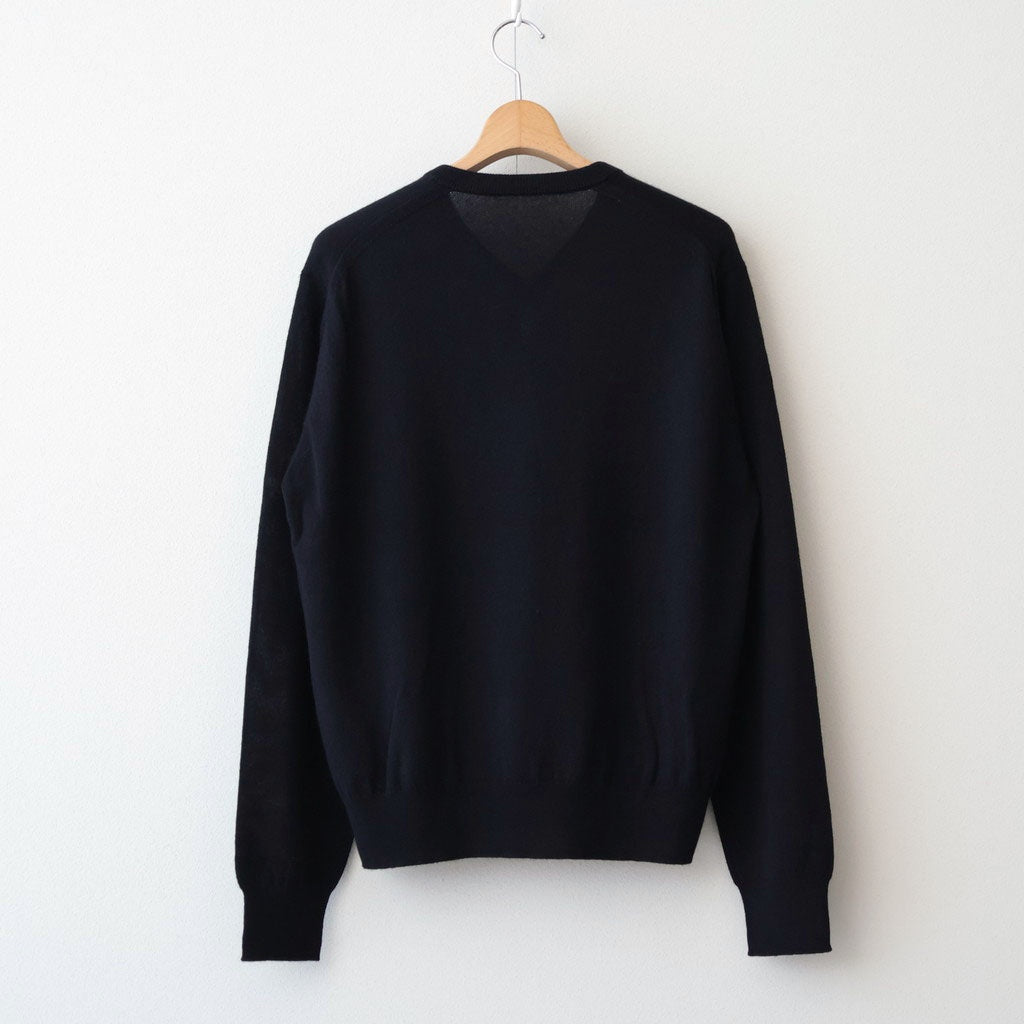 SUPER FINE CASHMERE SILK KNIT V-NECK P/O #BLACK [A26SV01SC] – ciacura
