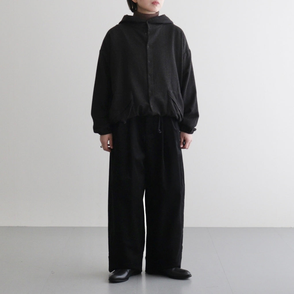 縮絨ウールワイドフーディー #DARK BROWN [D225-T391]