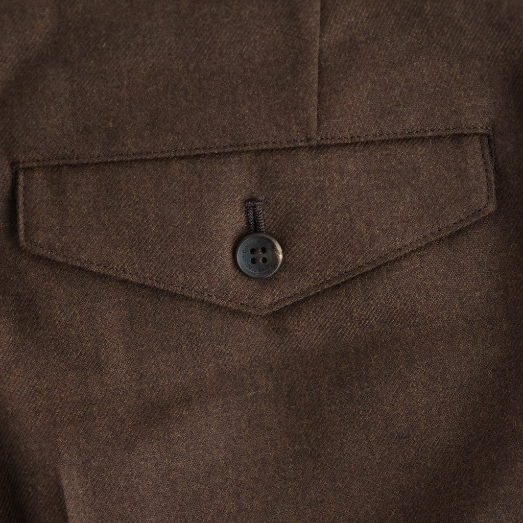 ウールサージ ワンタックトラウザーズ #BROWN [WR-P031-051]