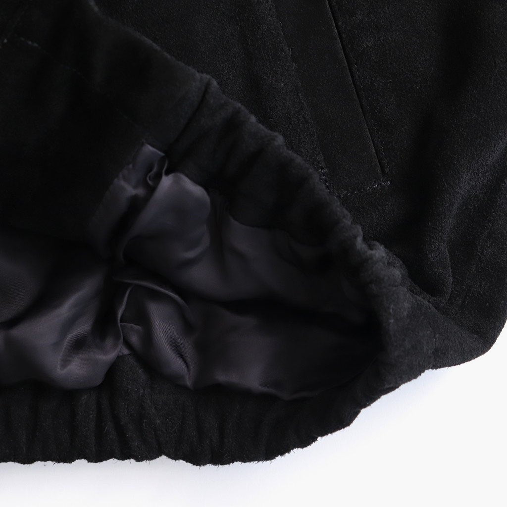 COW SUEDE ZIP SHORT JACKET #BLACK [ST.1217]