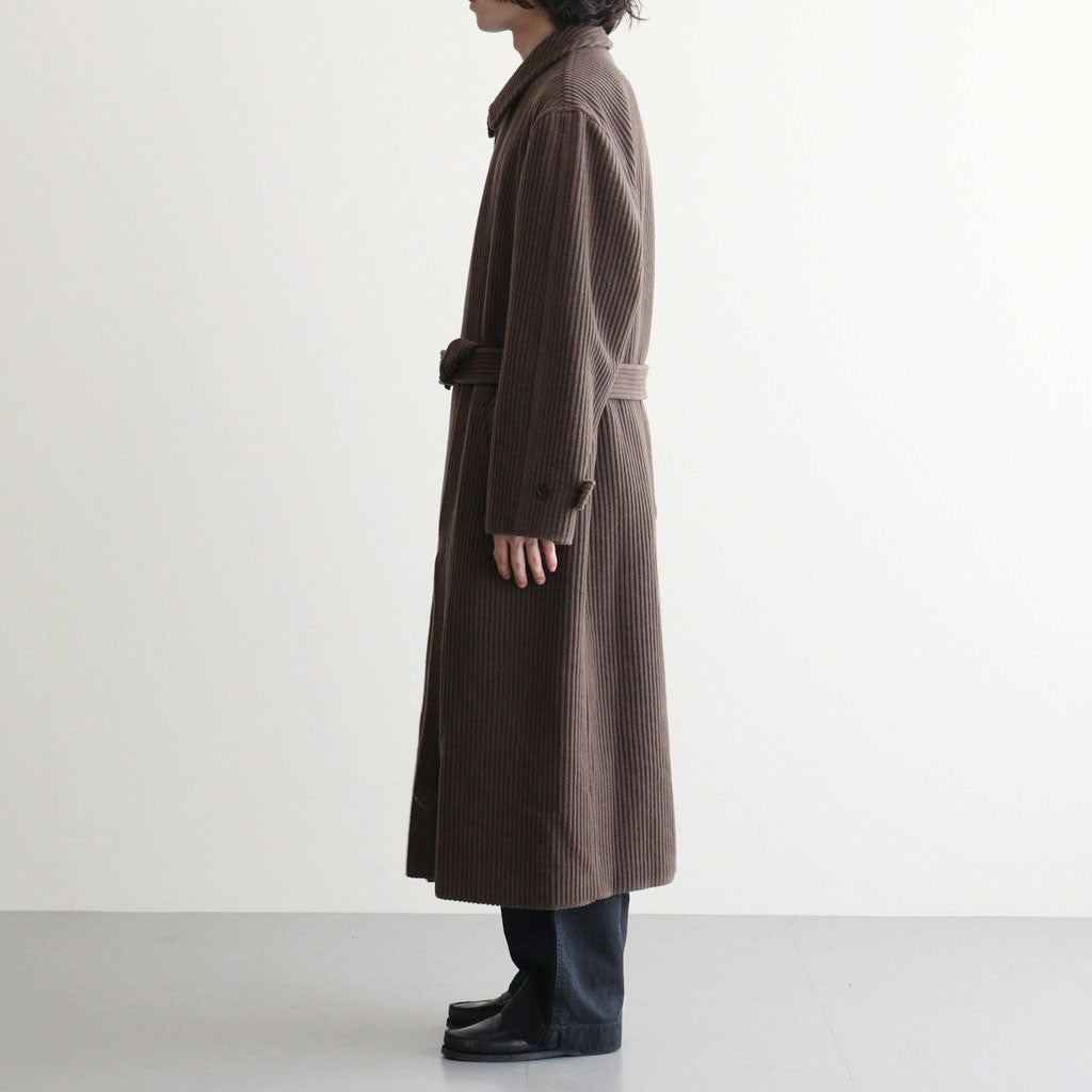 WOOL CASHMERE CORDUROY SOUTIEN COLLAR COAT #SMOKY BROWN [A26AC01FC]