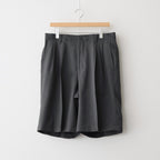 Melange Herringbone Pleated Wide Shorts #GRAY [GM261-40333]
