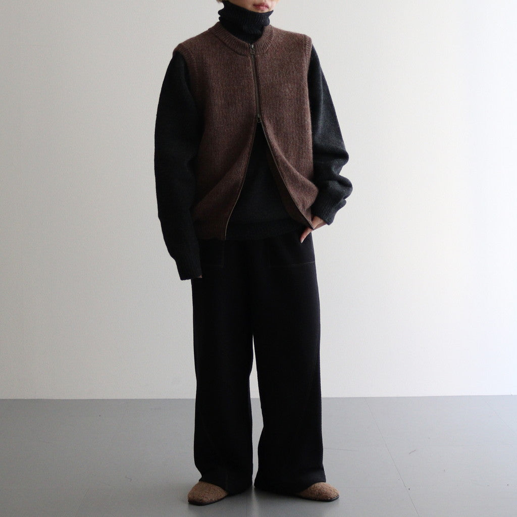 L-G Zip-up Vest #Brown [2403-020]