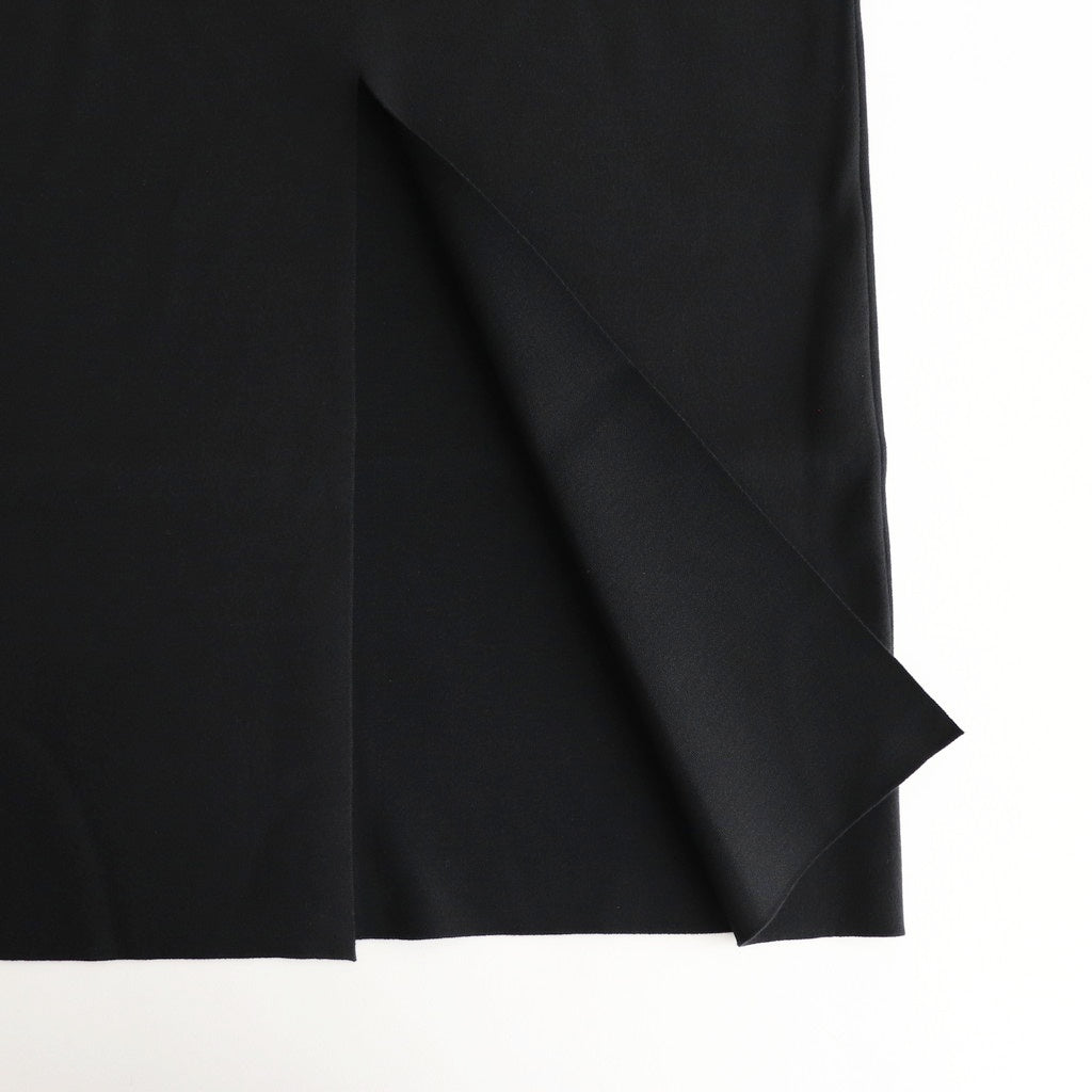 COTTON SILK STRETCH DOUBLE FACE KNIT DRESS #BLACK [A25SD03WF]