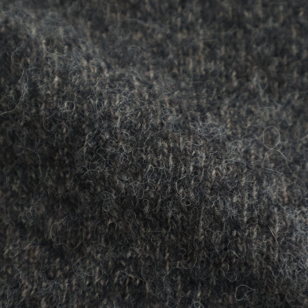 WOOL/ALPACA KNIT CREW NECK LS #CHARCOAL [ST.1294]
