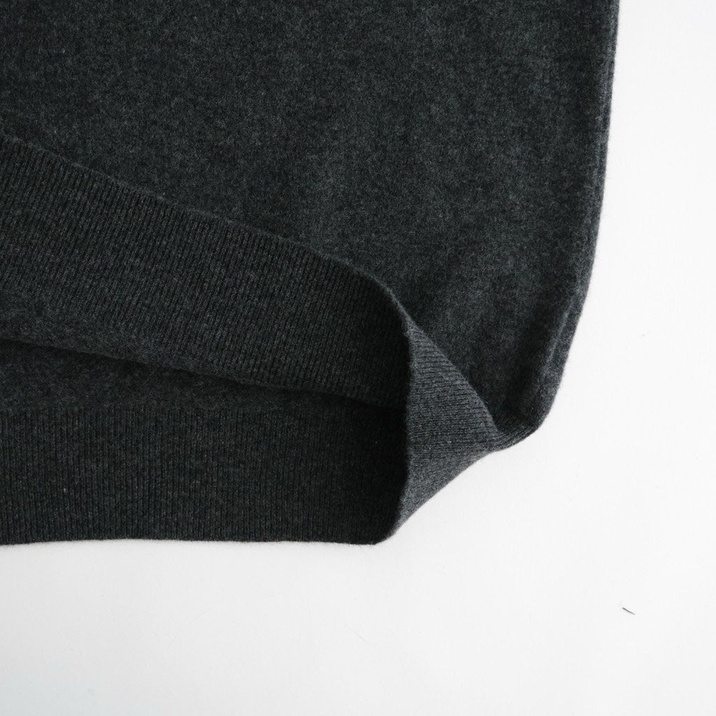 Leather-Trimmed Skipper Sweater #Charcoal [YK26FW01380S]