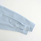 SUPER FINE WOOL STRIPE SHIRT #SAX BLUE LIME STRIPE [A26SS01WW]