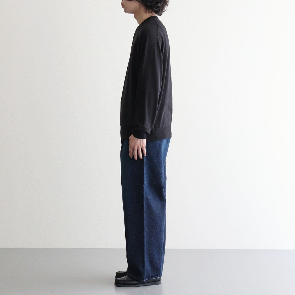 SMOOTH SUVIN HENRYNECK SWEATER #BLACK [KRAGLA0100]