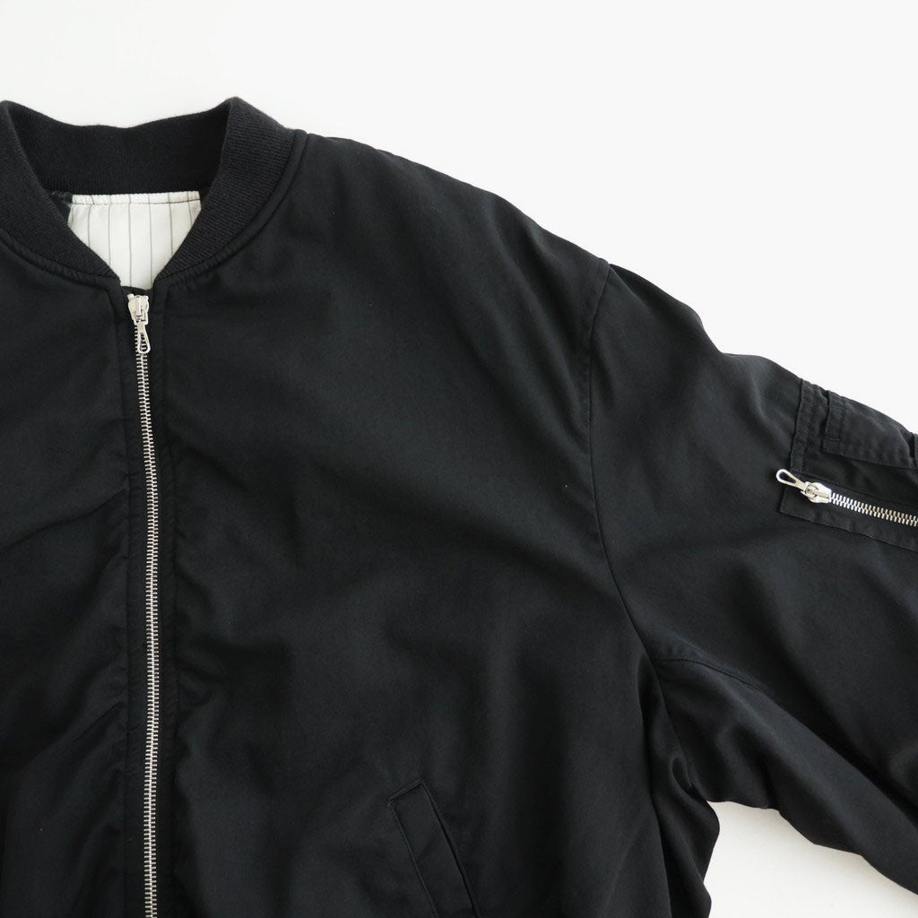 Fulled Wool Twill Flight Jacket #BLACK [GU263-30411]
