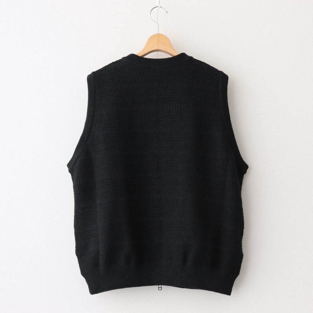 Links Zip Up Vest #Black [2501-017]