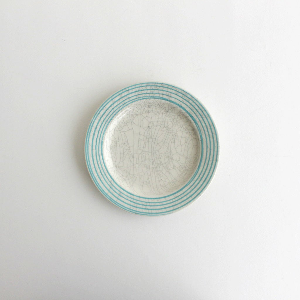 リム皿 貫入 #ターコイズ流し