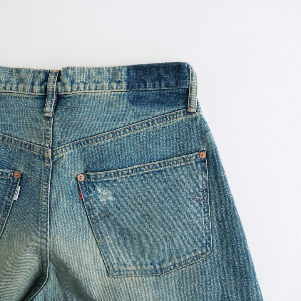 DESTRESSED MODERN DENIM WIDE CUT #FADED INDIGO [26440430]