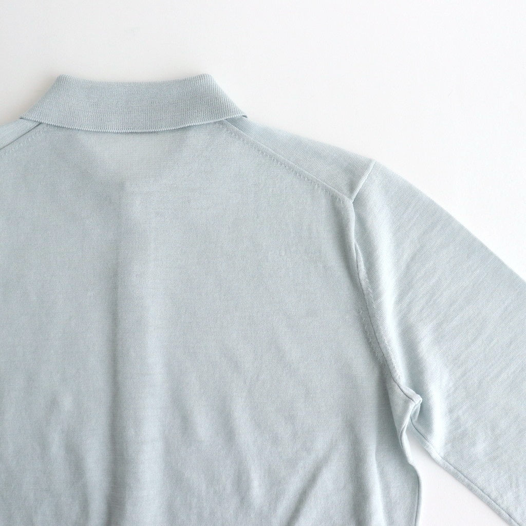 RAMIE WOOL POLO KNIT CARDIGAN #SAX [KRAGGM0126] – ciacura