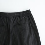 MADRAS STRIPE WIDE EASY PANTS #BLACK STRIPE [N0037]