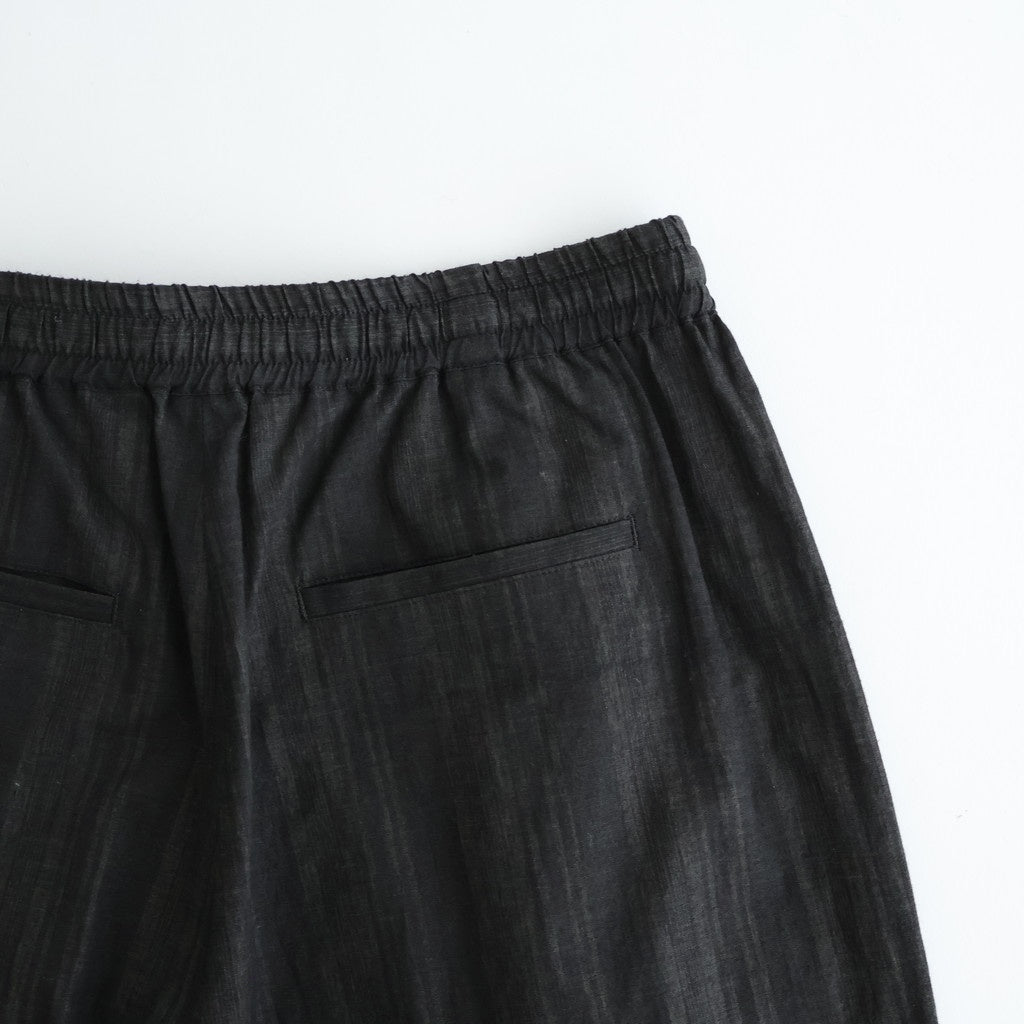 MADRAS STRIPE WIDE EASY PANTS #BLACK STRIPE [N0037]