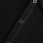 COTTON HIGH GAUGE RIB KNIT POLO #BLACK [A00P01HR]