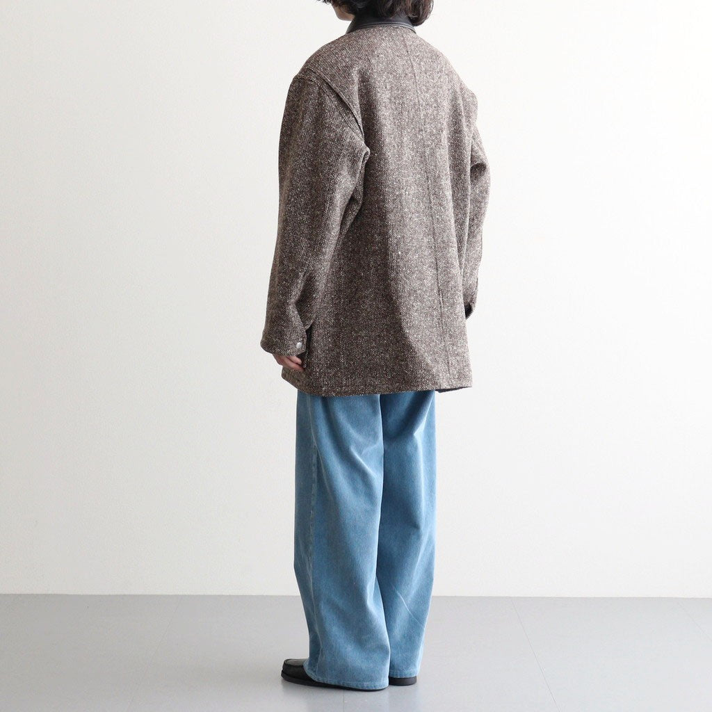 HOMESPUN TWEED ZIP BLOUSON #MIX BROWN [A26AB01HT]