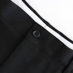 Melange Herringbone Pleated Wide Shorts #BLACK [GM261-40333]