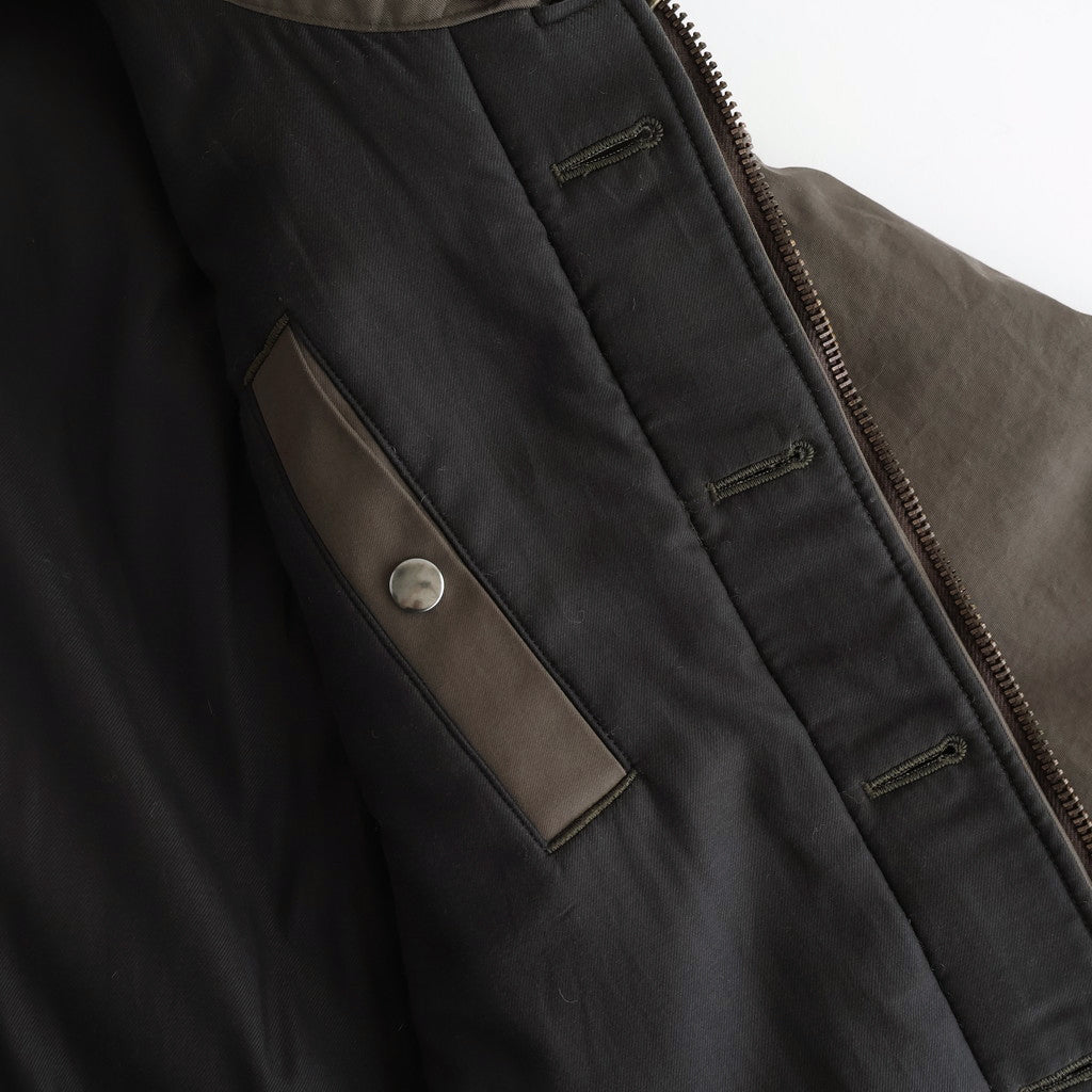 WASHED FINX COTTON GABARDINE FLIGHT BLOUSON #DEEP OLIVE [A25AB01HM]
