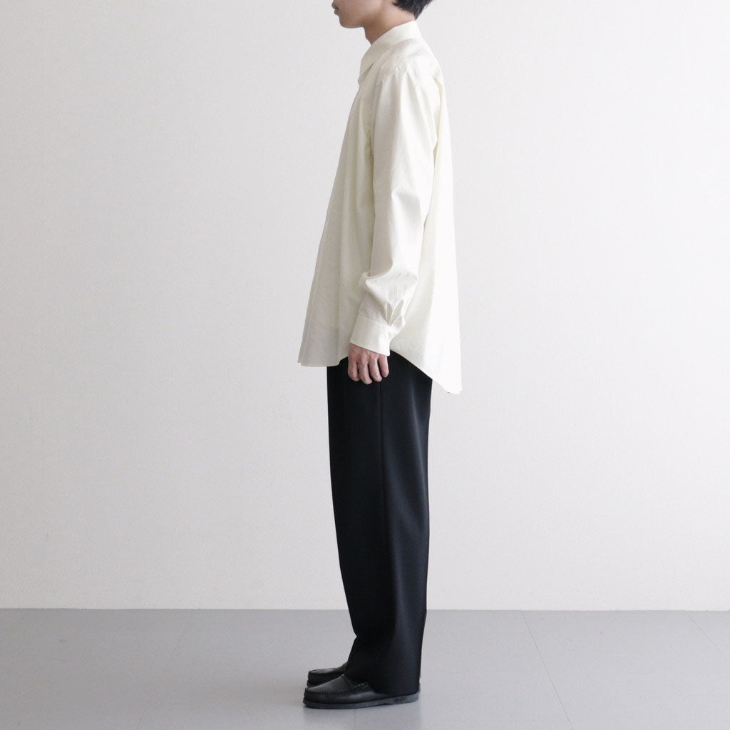 LIGHT WOOL MAX GABARDINE TWO-TUCK SLACKS #TOP BLACK [A26SP04MG]