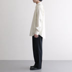 LIGHT WOOL MAX GABARDINE TWO-TUCK SLACKS #TOP BLACK [A26SP04MG]