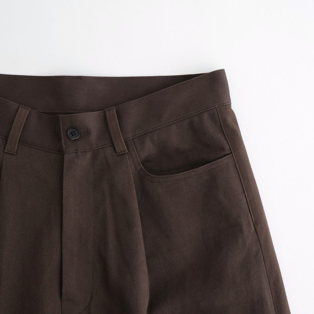 BRUSHED CHINO ONE TUCK WIDE PANTS #BROWN [ST.1399]