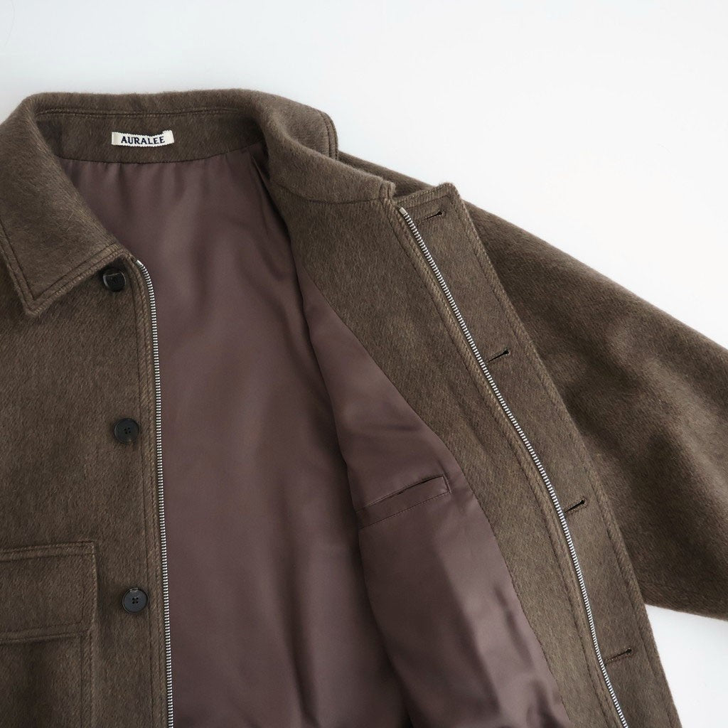 HAIRY WOOL MOHAIR CHAMBRAY BLOUSON #BROWN [A26AB01WB]
