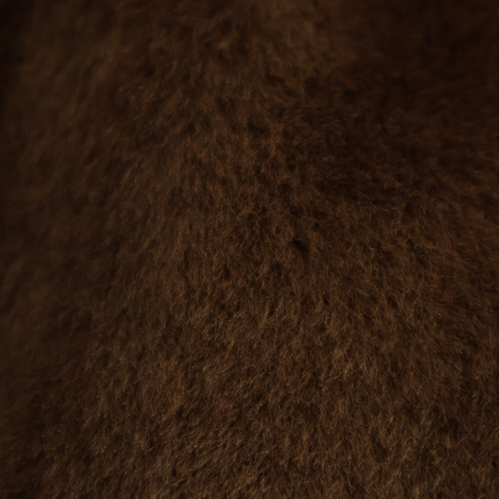 STRAIGHT MERINO MOUTON FUR P-COAT #BROWN [A25AC03MM]