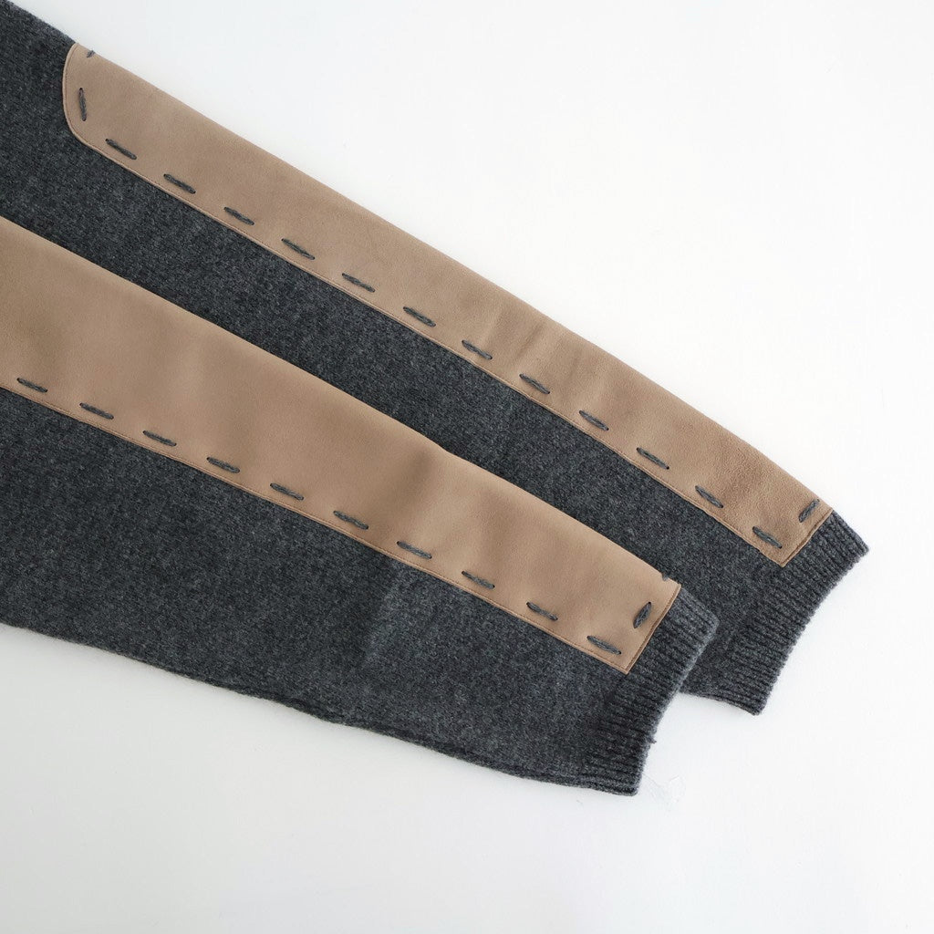 Suede Leather Elbow Patch Sweater #TOP GRAY [YK25FW01108S]